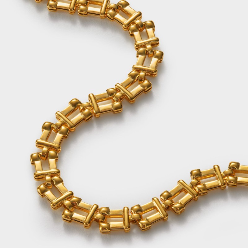 Grecian Waterproof Gold Link Bracelet